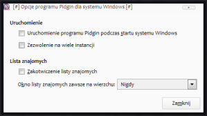 Opcje Windows